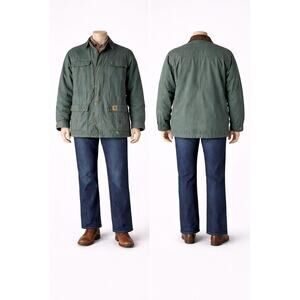 Vintage Carhartt Union Made USA Green Duck Work Jacket 4XL Blanket Lined 1980's